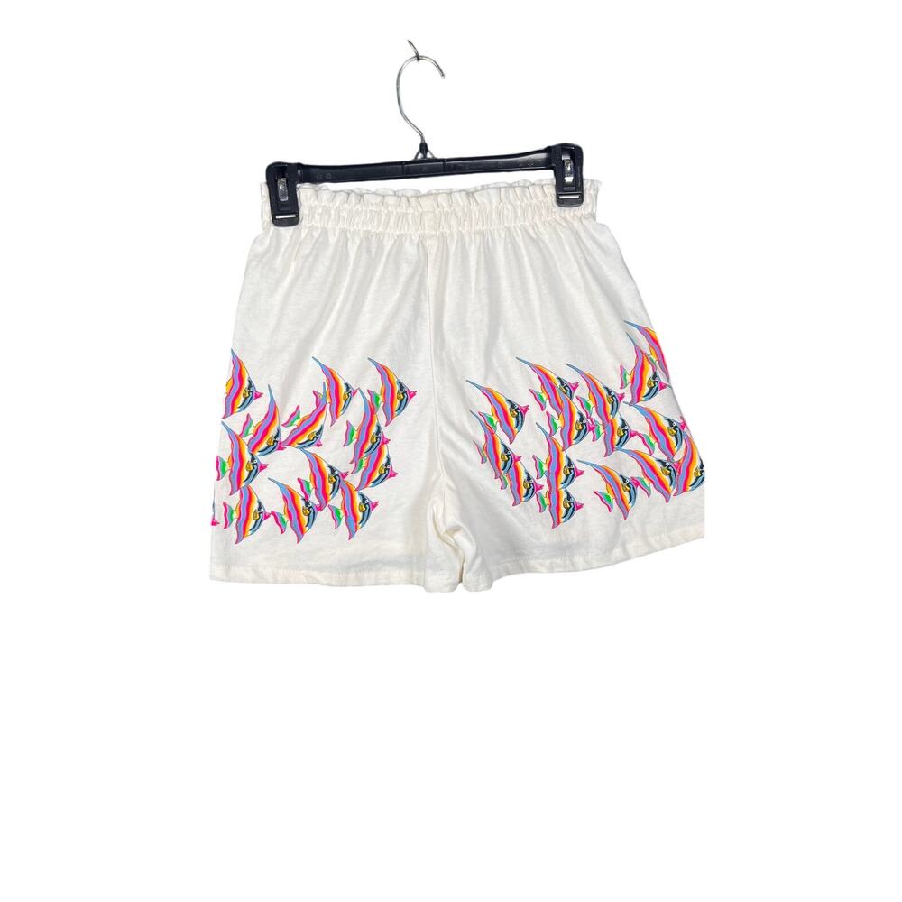 Girls Teen elastic Hot Shorts with angel fish on Sides One Size